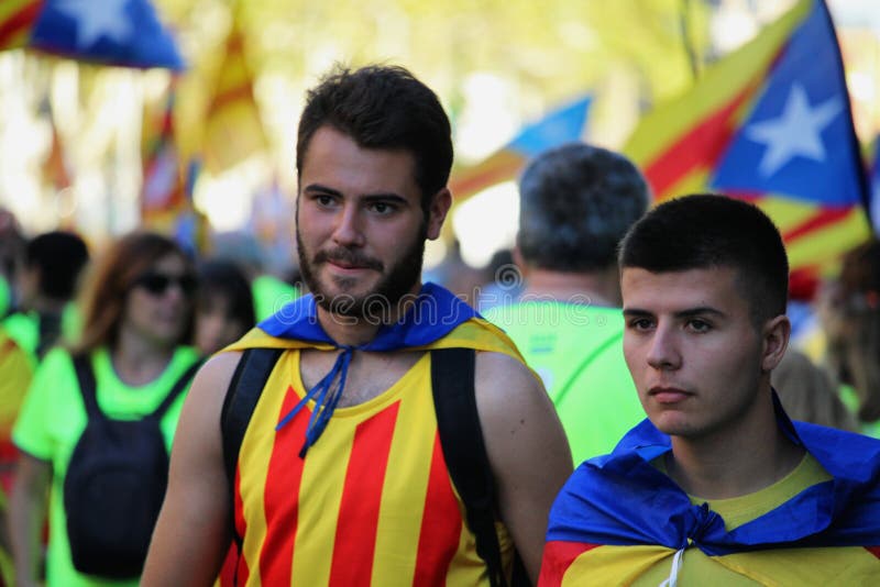 Catalan Symbols at Diada Independence Manifestation Editorial ...