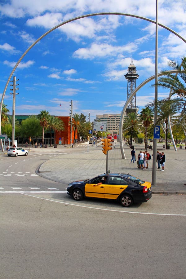 Barcelona taxi and cableway