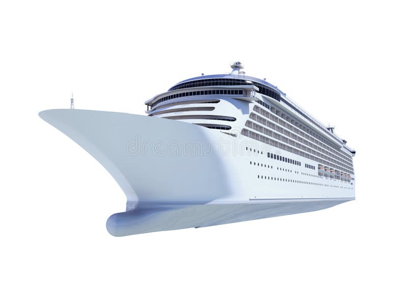 Barco de cruceros tridimensional aislado en blanco
