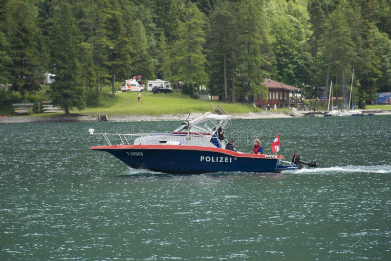 Barco de policía austríaco fotografía de archivo libre de regalías