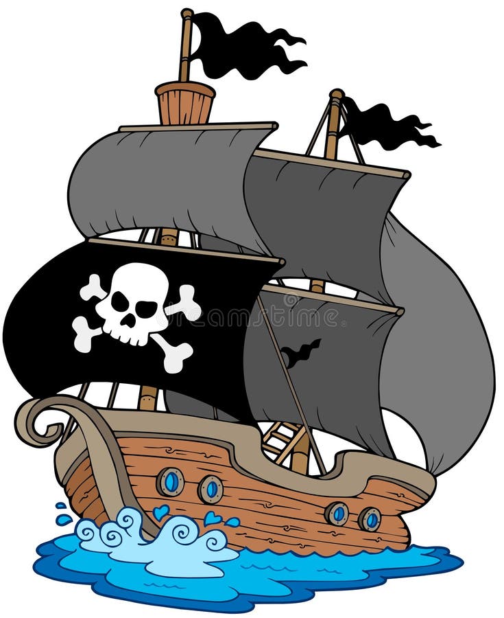 Barco de vela del pirata ilustración del vector Barco de vela del pirata ilustración del vector