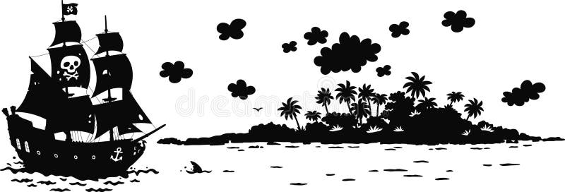 Barco de vela pirata con bandera de Jolly Roger libre illustration Barco de vela pirata con bandera de Jolly Roger libre illustration