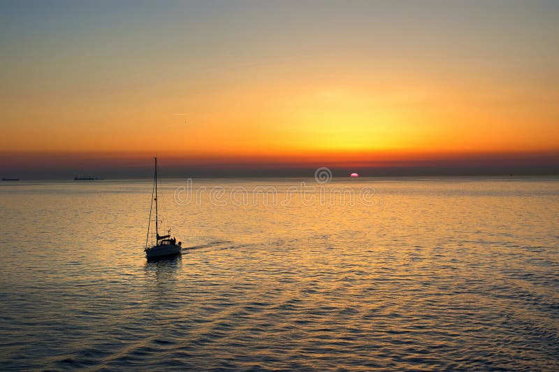 Boat on the sea at summer time with nice weather. Boat on the sea at summer time with nice weather