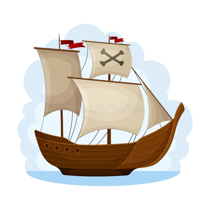 accesorios piratas ilustración de un conjunto de piratas, velas, barcos,  oro, espada, isla calavera y tesoro. vector 8859269 Vector en Vecteezy