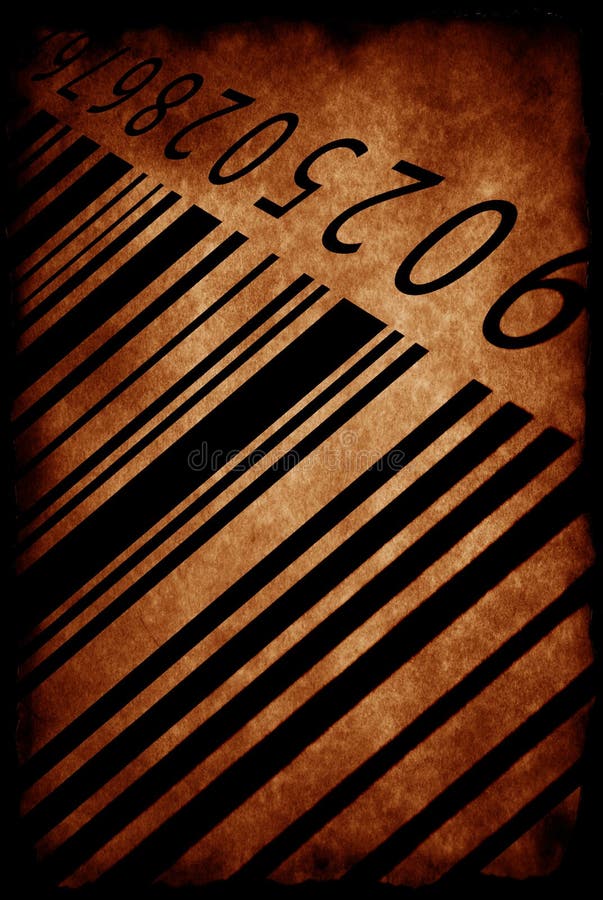 Barcode label on old paper background