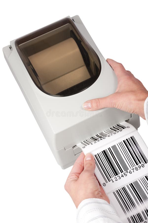 Barcode label printer royalty free stock image