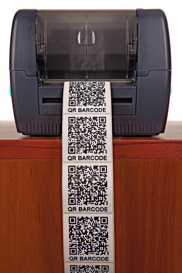 Barcode label printer stock photo