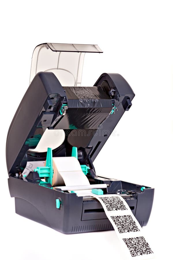 Barcode label printer stock photo