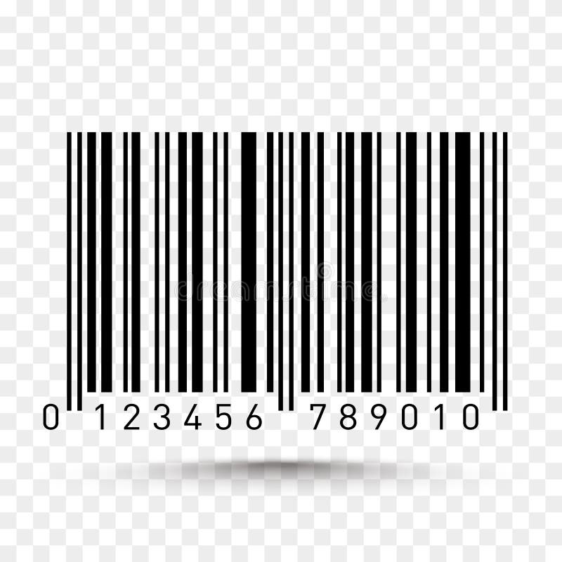Barcode lokalisiert auf transparentem Hintergrund Übersetzt Ikone lizenzfreie abbildung