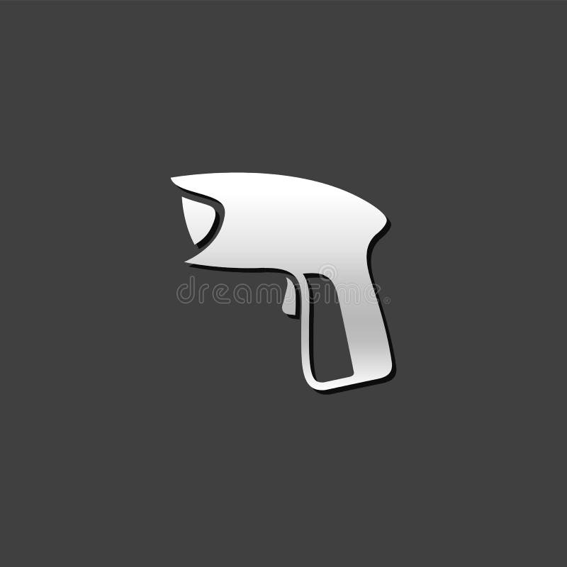 Metallic Icon - Barcode reader stock illustration
