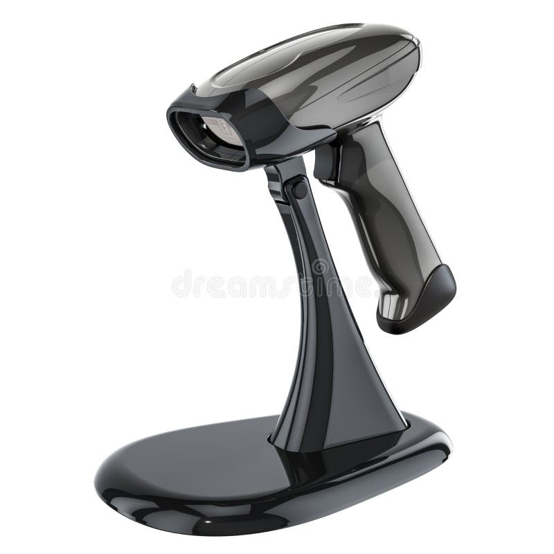 Barcode reader with stand, 3D rendering royalty free illustration