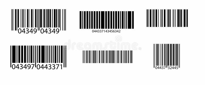 Barcode vector icon or bar code scan label for product price tag, Standard Black and White Barcode with Numeric stock illustration