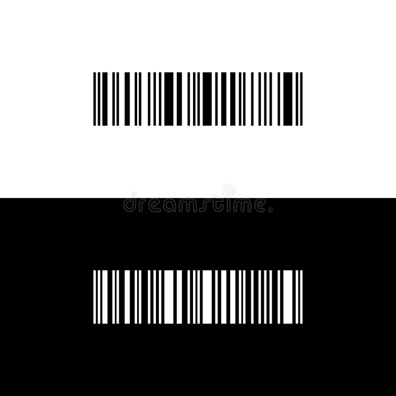 Barcode vector icon on white and black background vector illustration