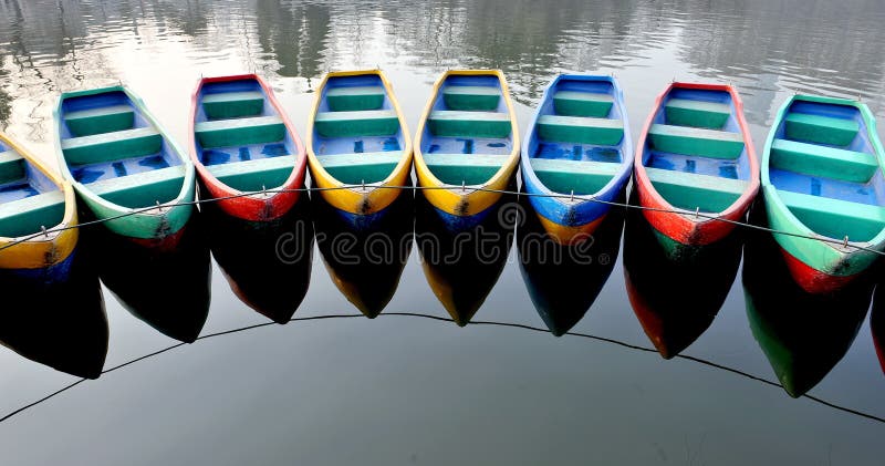 Many boats of park on the lake.Xian,China. Many boats of park on the lake.Xian,China.