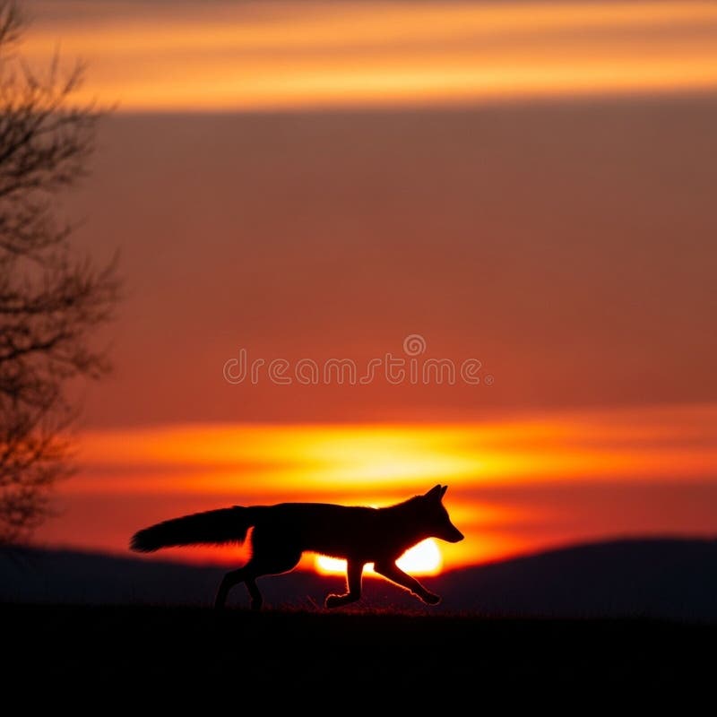 With bare branches is visible on the left, while distant hills form a royalty free illustration