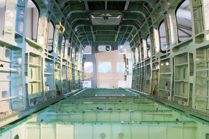 Bare empty shell fuselage of a plane royalty free stock photos