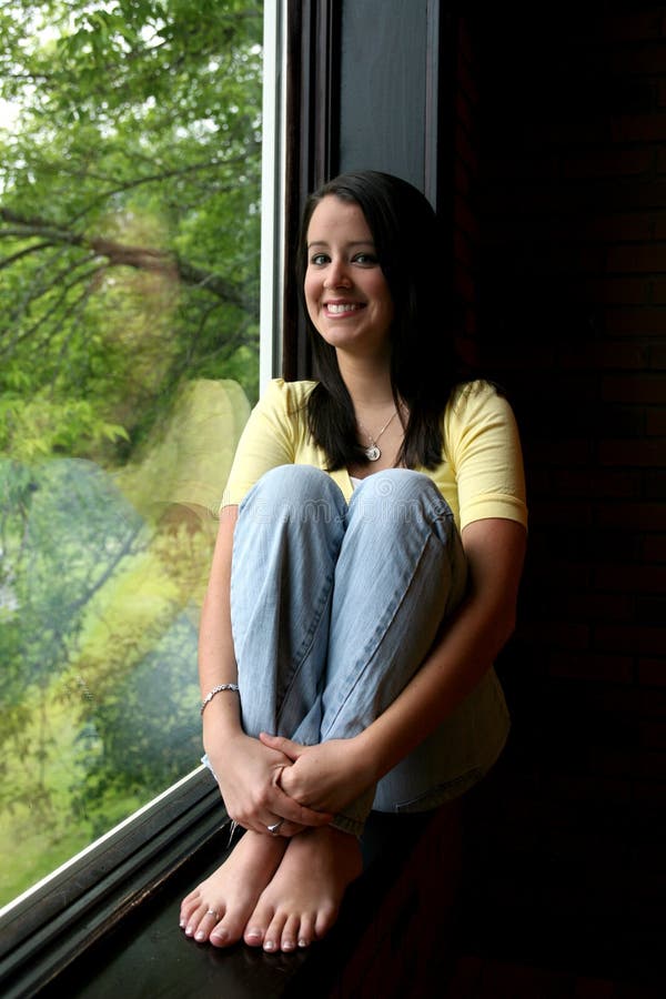 Bare Feet Teen By Window Stock Image Image Of Woman Window 5841781 