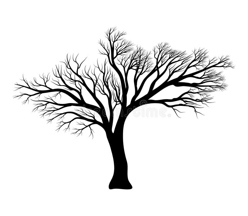 Bare tree silhouette vector symbol icon design.