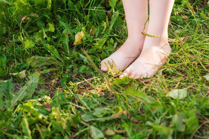 Child`s Legs Trample Plastic Bottle Stock Photo - Image of recycle ...