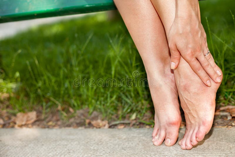Barefoot tired feet stock image. Image of bare, heel 80186211