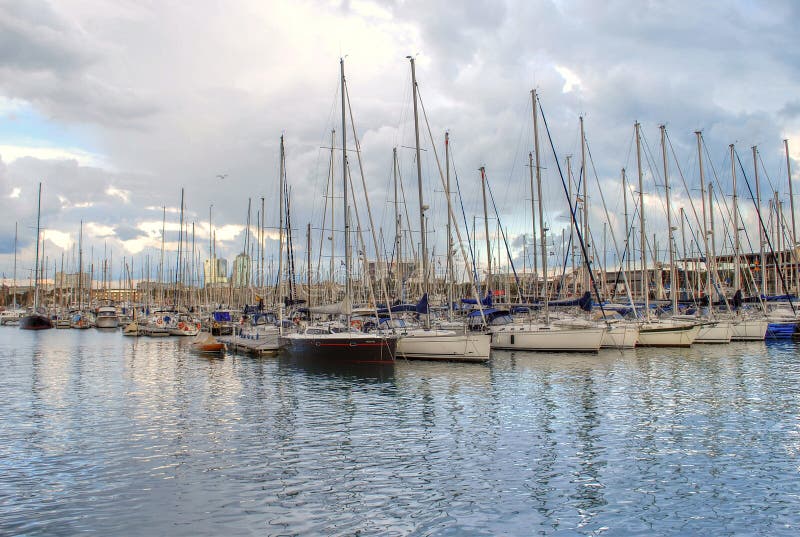 Barelona port stock image. Image of harbor, rent, water - 49260493
