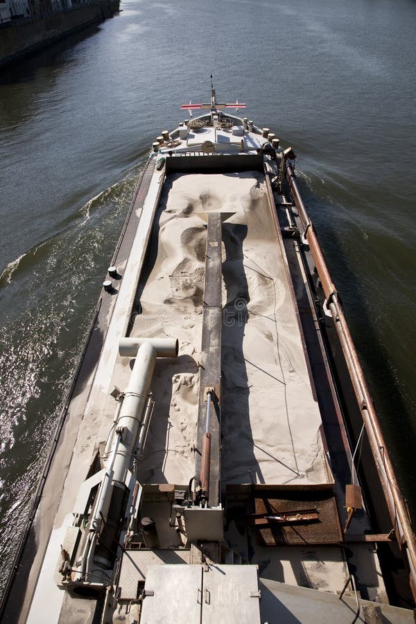 Big barge in the Meuse river. Big barge in the Meuse river