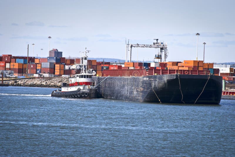 Barge on River