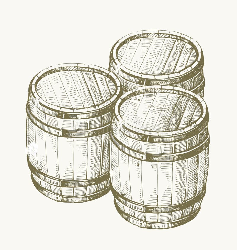 Barilotto di legno del disegno royalty illustrazione gratis Barilotto di legno del disegno royalty illustrazione gratis