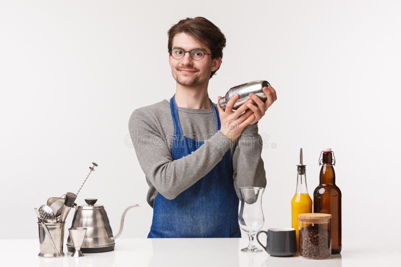 Barista Making Coffee Cocktail Created By Pouring Syrup Into A Shaker  Prepared For Drink Stock Photo - Download Image Now - iStock