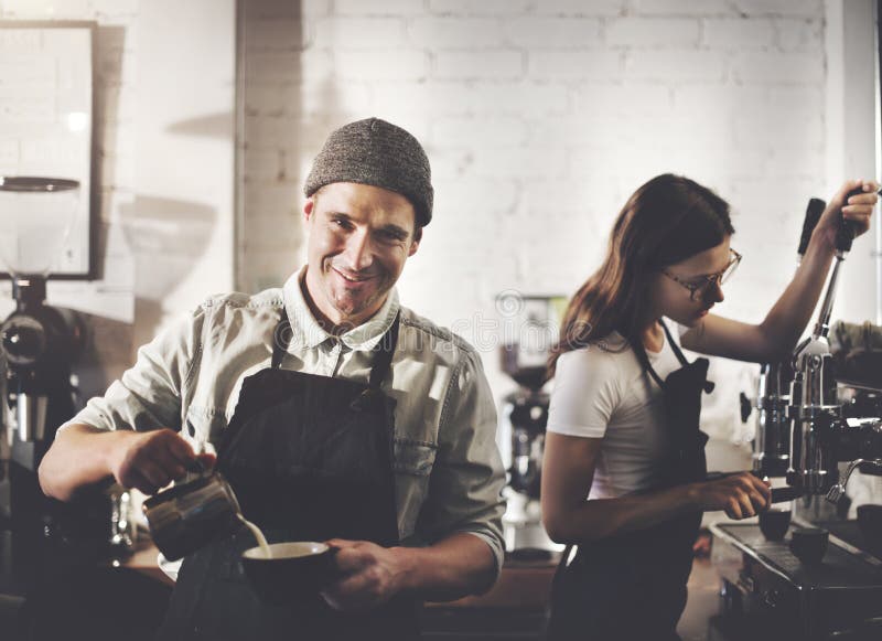 Barista Prepare Coffee Working Order Concept Stock Photo Image of