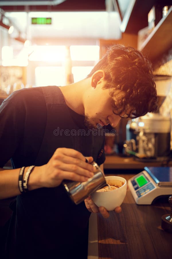 Barista at Work in a Coffee Shop Stock Image Image of employee, occupation 75615749