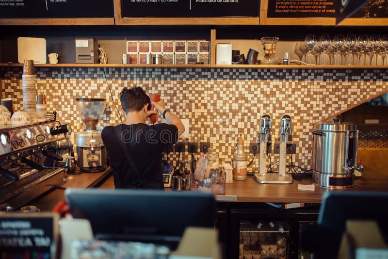 Barista at Work in a Coffee Shop Stock Photo Image of occupation, person 78451840