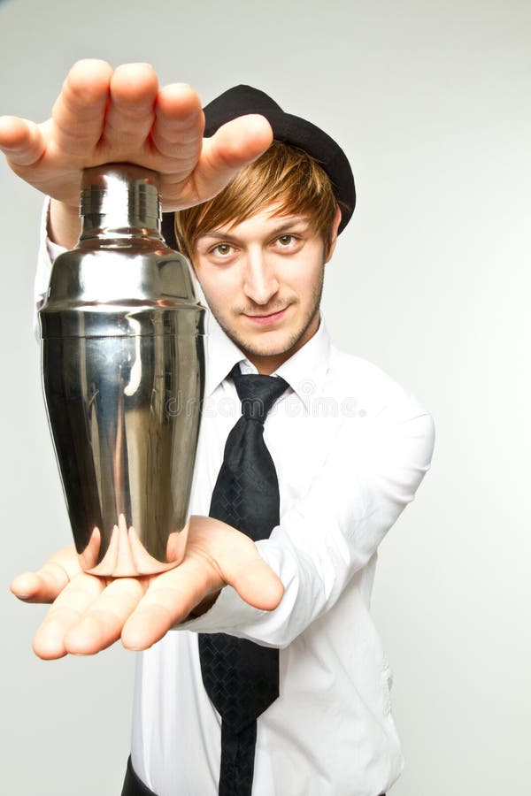 Barkeeper Shaking Cocktails Stock Image Image of shaker, caucasian