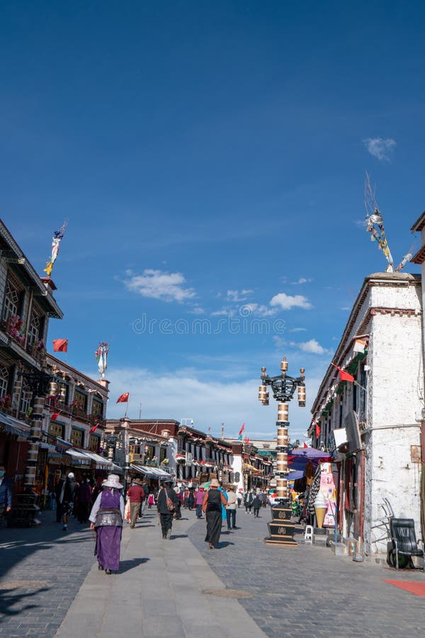 Barkhor  the commercial center and busiest street nter and busiest street in Lhasa Tibet