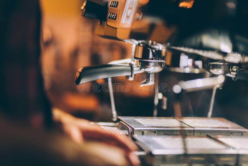 Industrial Coffee Maker Preparing Fresh Espresso at Pub Stock Photo - Image  of machine, automatic: 103307804