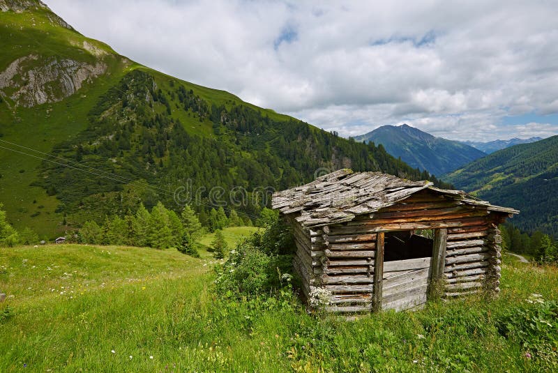 Barn in the ALps stock image. Image of cultivated, cultivate - 69702227