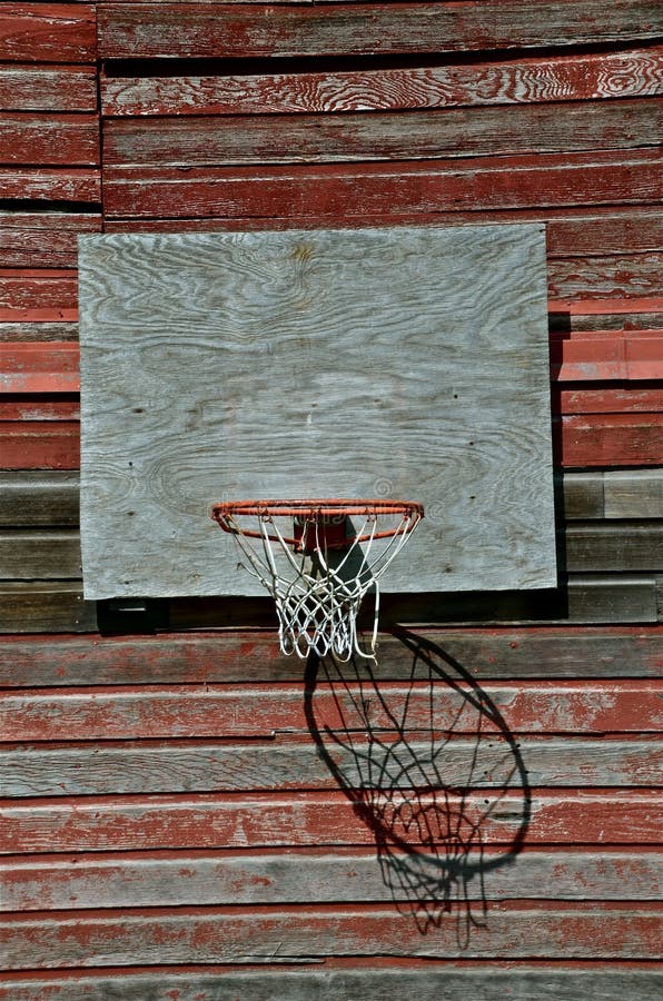 Old Basketball Hoop on Barn Stock Photo Image of weathered