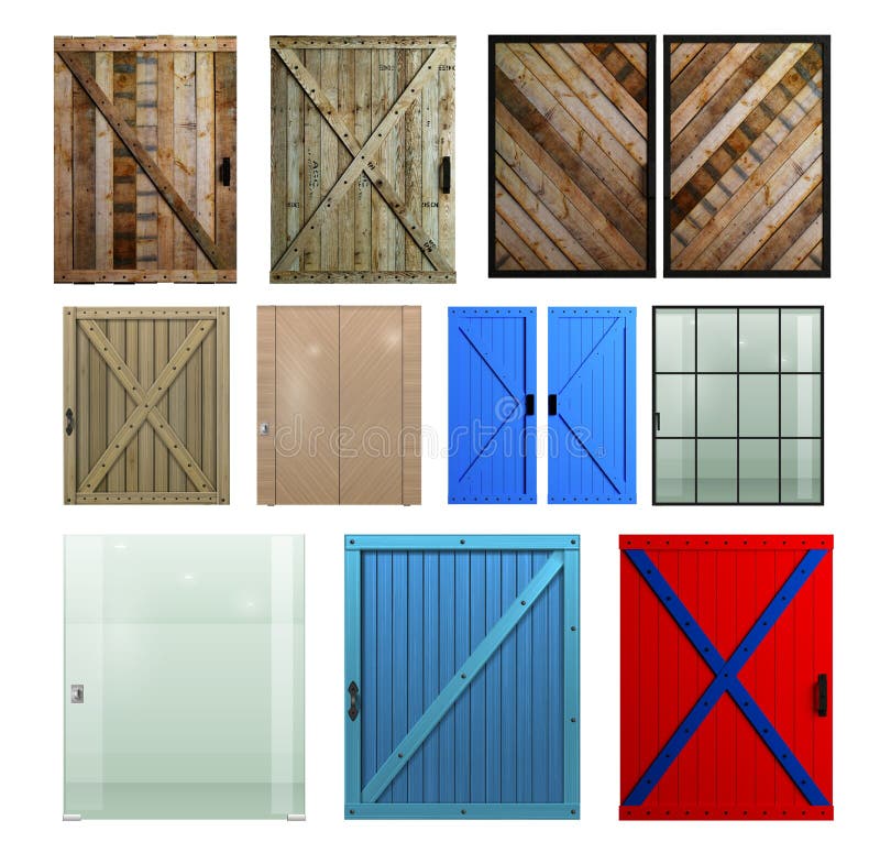 Barn Door Texture Set Design Samples. Templates Stock Illustration