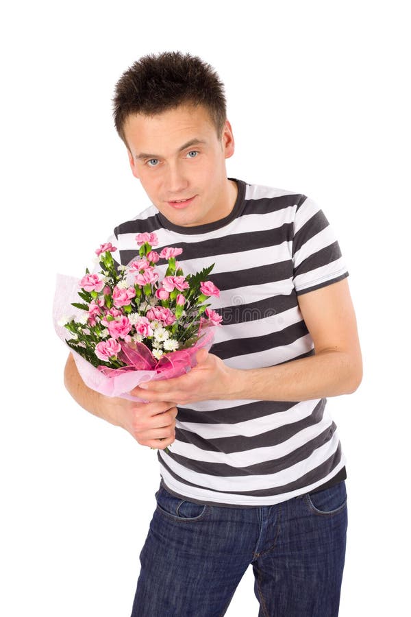barn för blommamanromantiker fotografering för bildbyråer barn för blommamanromantiker fotografering för bildbyråer