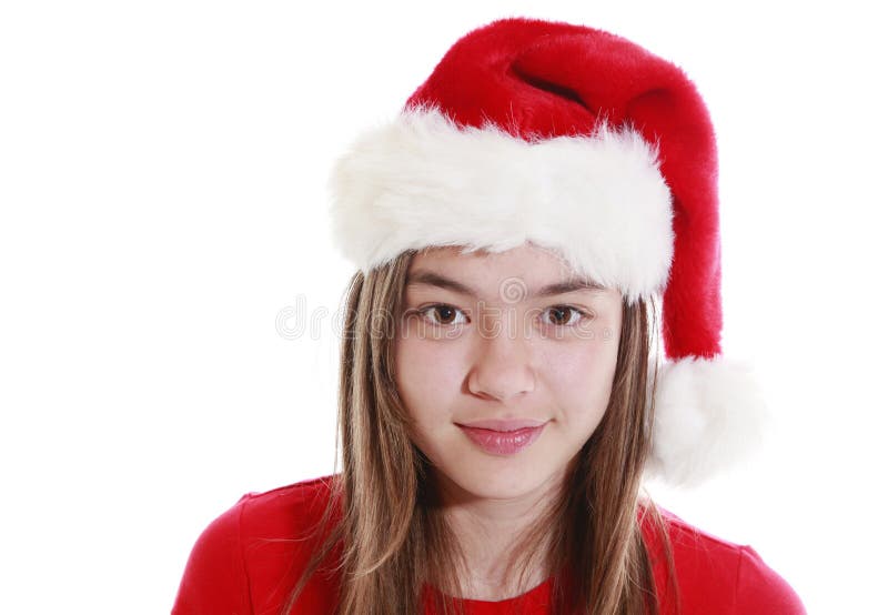 barn för xmas för kvinna för hattith le arkivbild barn för xmas för kvinna för hattith le arkivbild
