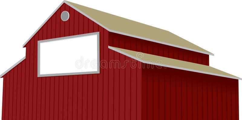 Illustration of an old barn with a blank sign on the side. Illustration of an old barn with a blank sign on the side.
