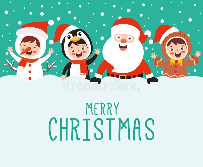 Barn som firar nytt år och julklappar stock illustrationer