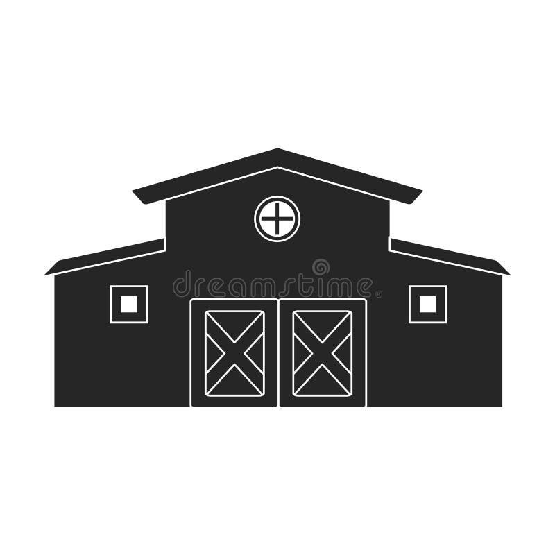 vintage barn clipart black