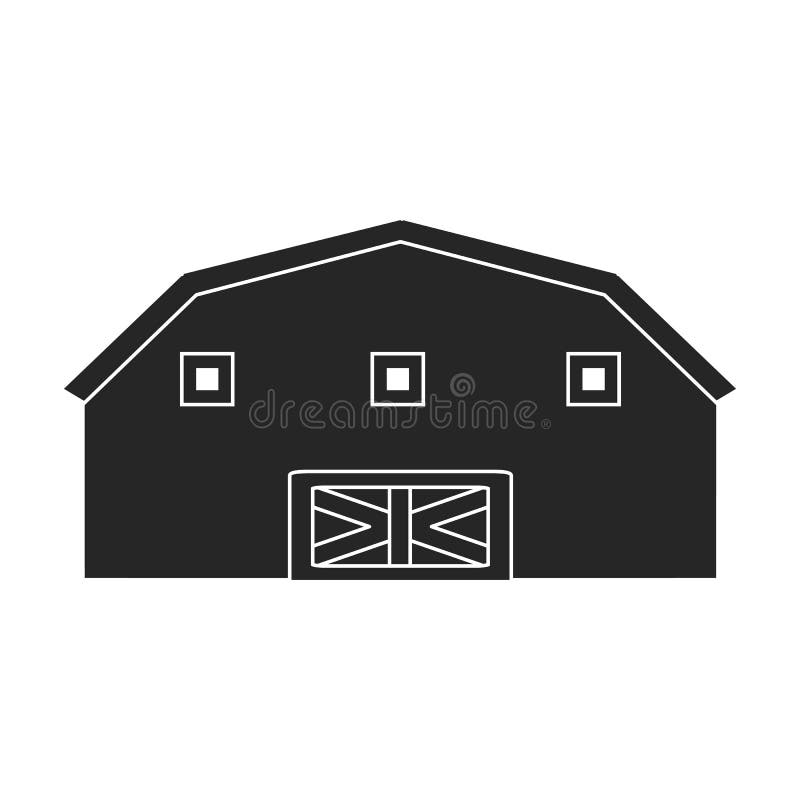 vintage barn clipart black