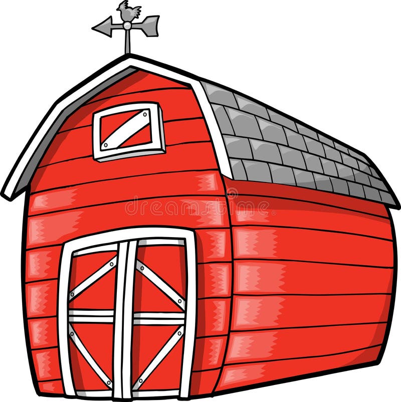 Cute Farm Barn Vector Illustration