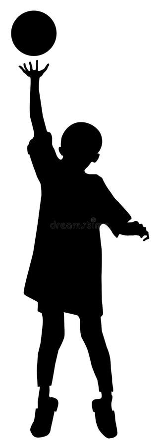 Child play with ball vector silhouette. Child play with ball vector silhouette