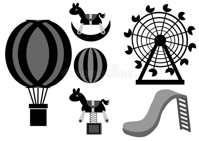 Barnlekplatsuppsättning vektor illustrationer Barnlekplatsuppsättning vektor illustrationer
