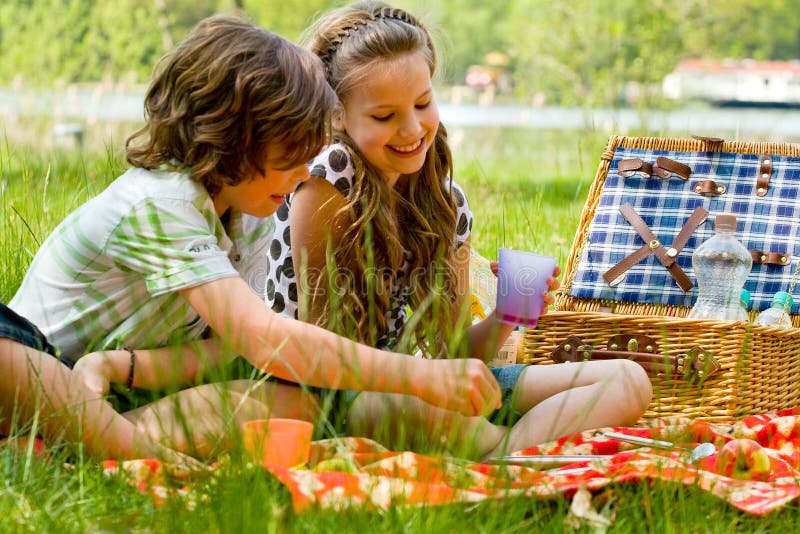 barnpicknick royaltyfria bilder barnpicknick royaltyfria bilder