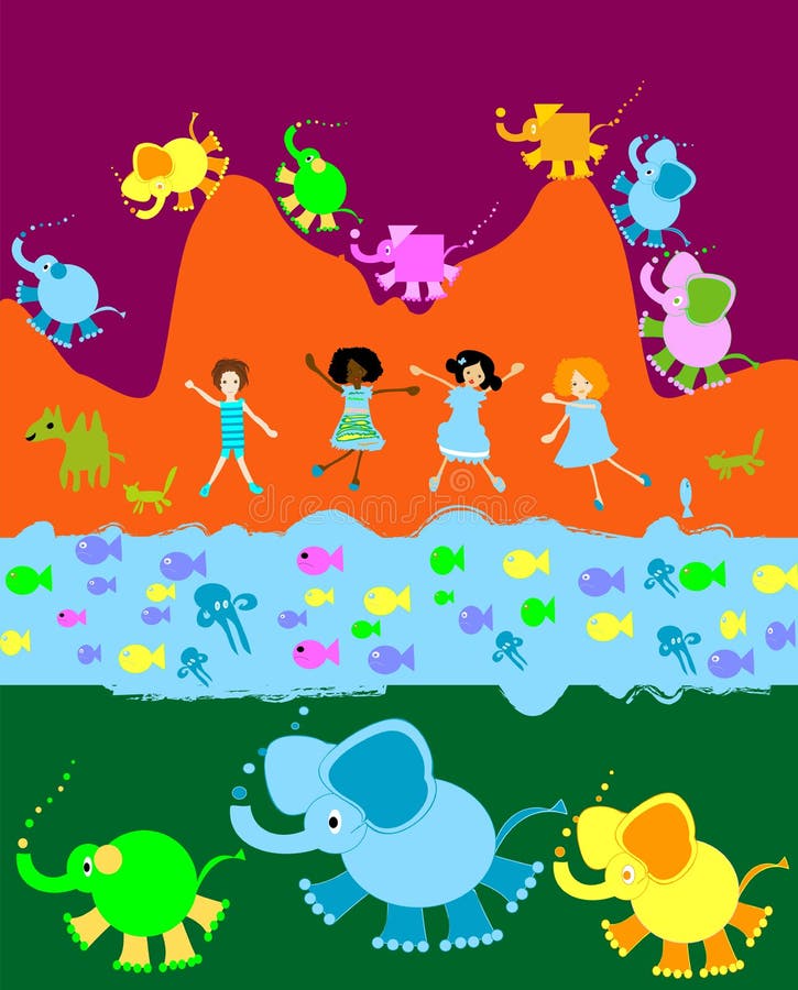 barnungar som leker världen vektor illustrationer barnungar som leker världen vektor illustrationer