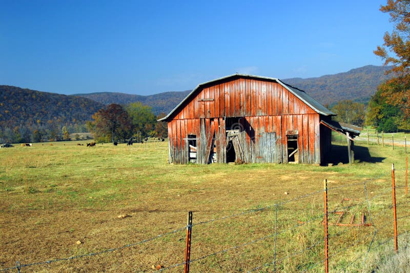 Barnyard and Autumn in Ozarks royalty free stock image